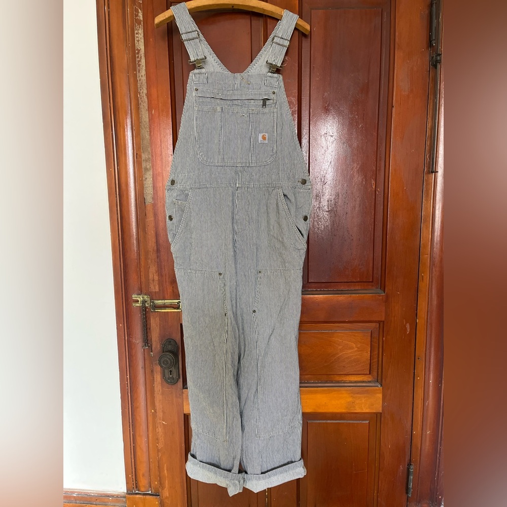 Carhartt Women's Blue Engineer Striped Overalls